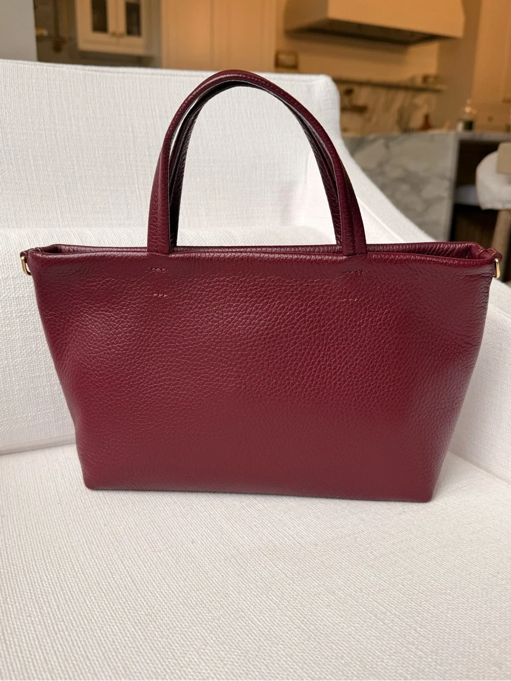 Cuyana Mini Easy Zipper Tote Bag in Cherry - Picture 4 of 6